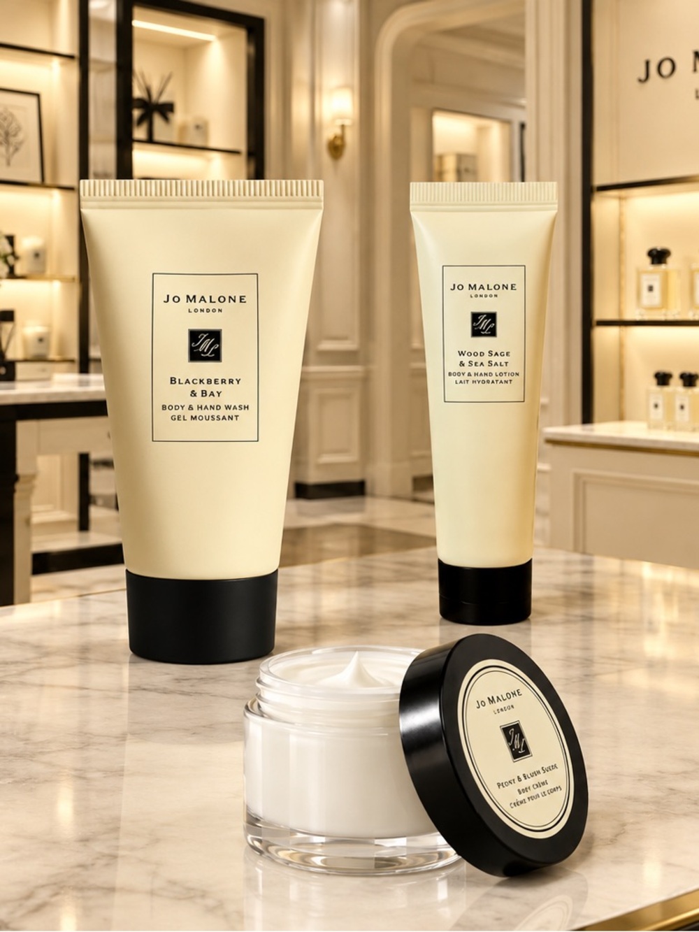 JO MALONE BLACKBERRY SHOWER WOOD SAGE HAND AND BODY CREAM SET